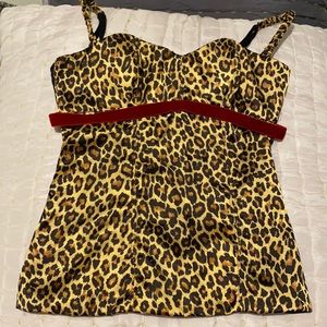 Animal print bustier